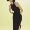 Vestido longo com decote halter