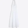 Vestido longo de popeline com decote halter