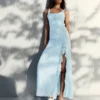 Vestido Midi com Acabamento em Renda