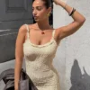 Vestido Midi com Acabamento em Renda