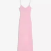 Vestido midi com alças e franzido – Vestidos e jardineiras