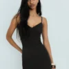 Vestido midi com alças e renda – Vestidos e jardineiras