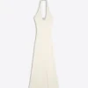 Vestido midi com decote halter