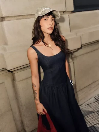 Vestido Midi em Denim