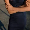 Vestido midi em Denim – Vestidos e jardineiras