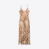 Vestido midi em tule com padrão animal