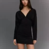 Vestido mini com franzido – Vestidos e jardineiras